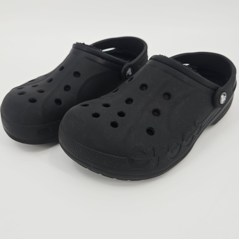 Crocs Baya Lined Clog Black Fleece Women 8 Men 6 Gorpcore Comfy Slippers Unisex